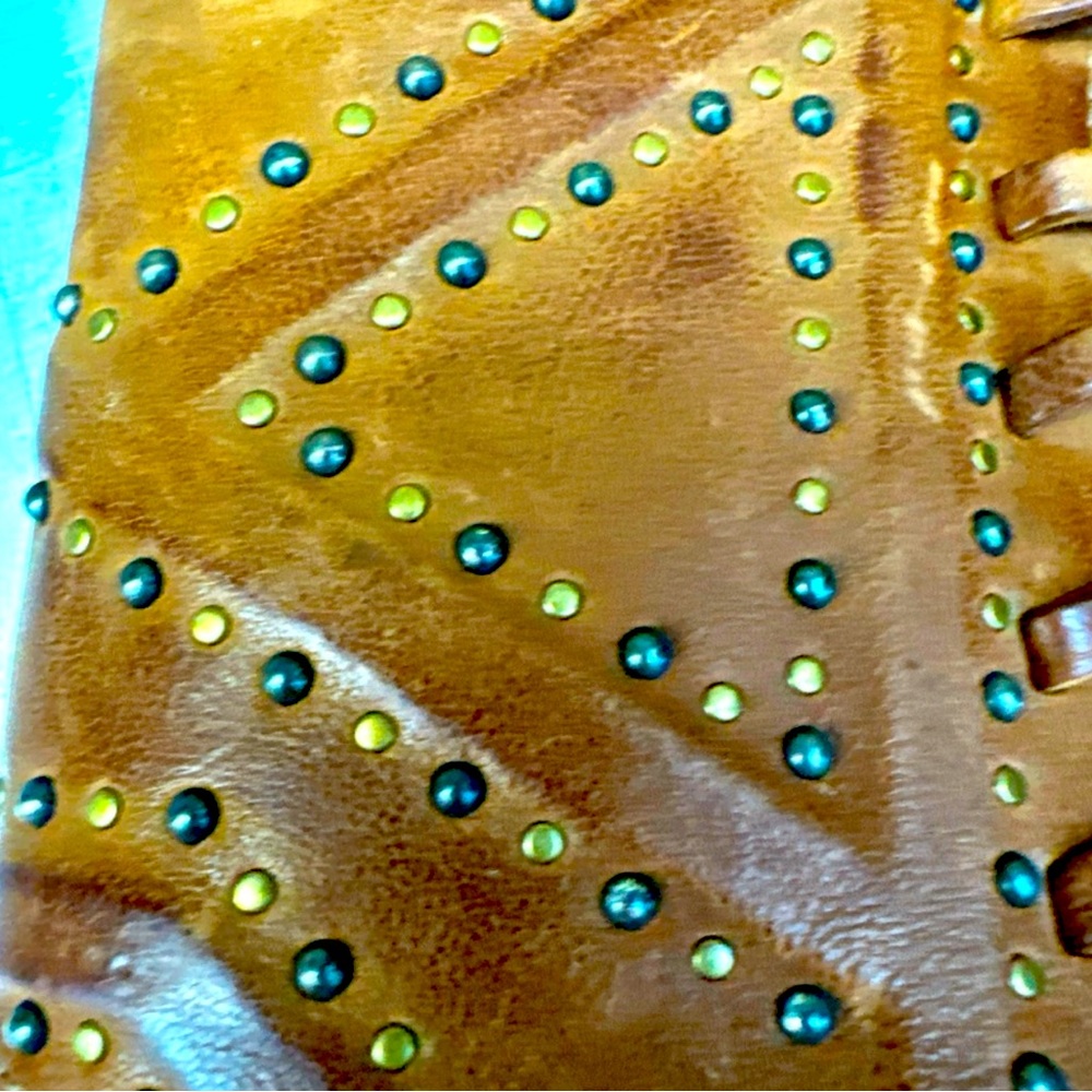 A.S.98 Studded Katarina cognac leather boots. New in box. - Picture 2 of 3